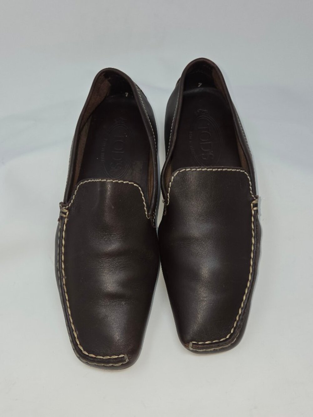 Classic Tod's Brown Leather Driving Moccasins, Size 7 US